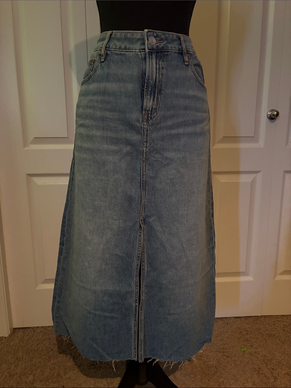 American Eagle Outfitters Light Blue Denim Maxi Skirt